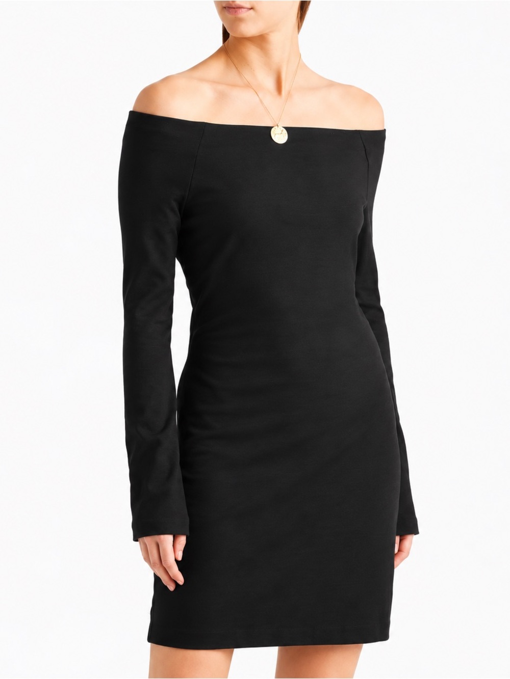 VTG The Row Hunting Black Mini Boat Neck Dress